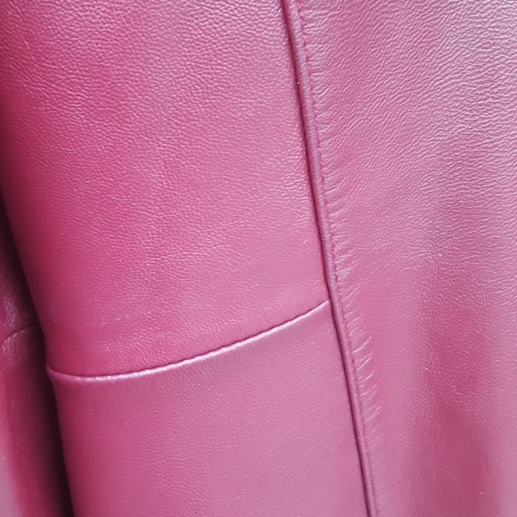 😉 Worthington Red Leather Zip Jacket Size L EUC - Picture 5 of 16